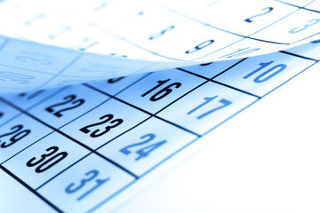 Abstract blur page calendar 2020 flipping sheet close background