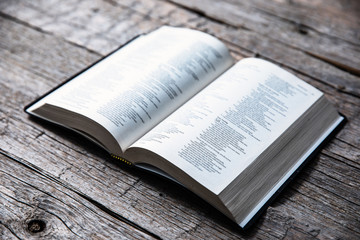 Obraz premium open Holy Bible on the table