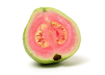 Pink guava isolated on white background