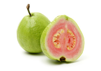 Pink guava isolated on white background