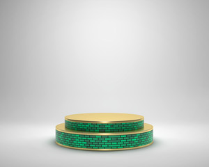 Abstract Elegance Luxury Golden stage platform template for advertising product 3d rendering