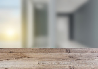 Background with empty wooden table. Flooring