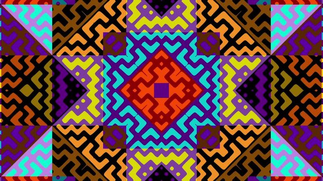 Symmetric abstract psychedelic pattern. Looping footage.