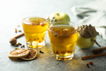 Hot apple cider with spices