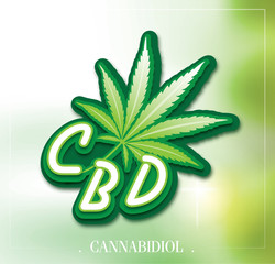 typography design logo CBD design,Marijuana leaf. Medical cannabidiol. Hemp oil Vector illustration.