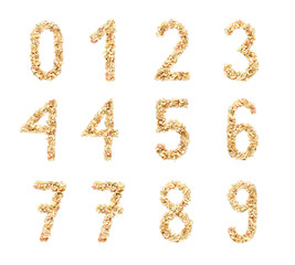 Digits made from Pencil Shavings