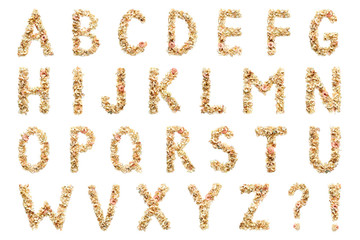 Alphabet made from Shavings