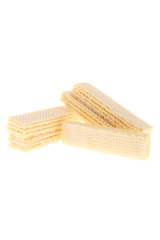 Wafers sticks with vanilla Cream isolated on white background