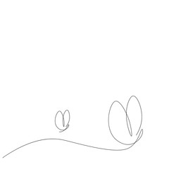 Butterfly animals one line drawing, vector illustration