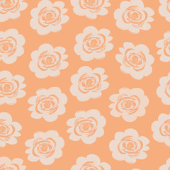 A gentle open roses seamless pattern.