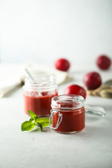 Homemade plum jam or sauce