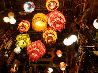 lights and colors in a small shop in dahab