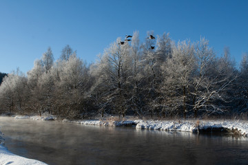 Eiskristall, Winterlandschaft, Himmel