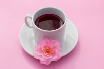 A Cup with a drink and honey. Treatment and prevention of the disease morning Breakfast.