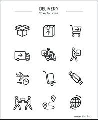 Vector images delivery, courier service