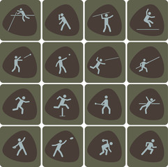 Various sport and athletics vector icons set