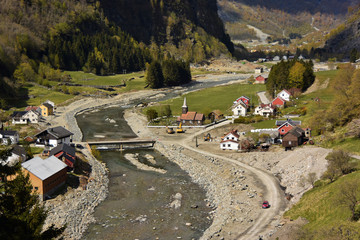 雄大なノルウェイのフィヨルドの景色。landscape of Sognefjord area, one of the most...