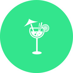 Cocktail drink refreshment vector icon