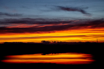 sunset, sky, 