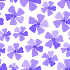 Fototapeta na wymiar Periwinkle spring flower seamless pattern. Vector stock illustration eps 10.