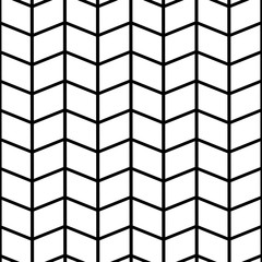 Trendy geometric hand drawn checkered seamless pattern. Stylish vector background for fabric, wallpaper, wrapping, textile, print. Zig zag image. Black and white diagonal check, square, plaid, tile