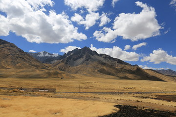 Fototapeta na wymiar Peruvian landscape on the Andes plateau