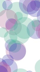 Multicolored translucent circles on a white background. Pink tones. 3D illustration