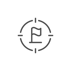 Results focused line outline icon