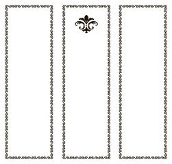 Decorative vector frames with curly lines. Vector decorative background, eps10. Place for text for invitation in a postcard.