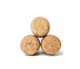 stack of corks for glass wine and champagne bottles