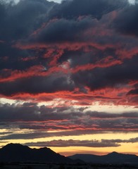 sunset over the mountains