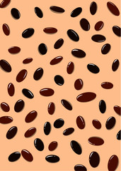 Vector minimalist simple background, Black and brown of seeds