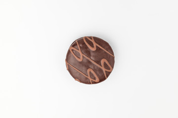 Chocolate pie on white background