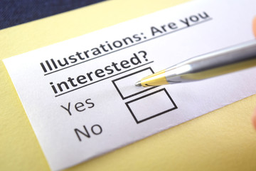 Fototapeta premium One person is answering question about illustration.