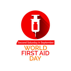 Fototapeta premium Vector illustration on the theme of World First Aid day observed each year on second Saturday of September across the globe.