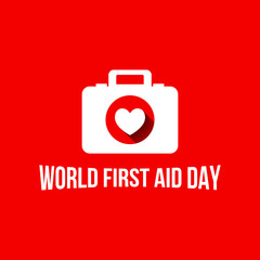 Vector illustration on the theme of World First Aid day observed each year on second Saturday of September across the globe.