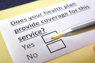 Obraz premium One person is answering question about health plan.