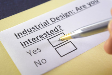 Obraz premium One person is answering question about industrial design.