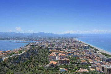 Naklejka na ściany i meble Panorama sul mare a Milazzo, Sicilia
