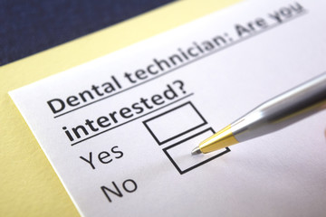 One person is answering question about dental technician.