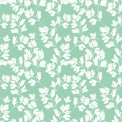 Food seamless pattern with olive leaves and parsley greens. Hand drawn watercolor style. Healthy organic food. Vegetarian background