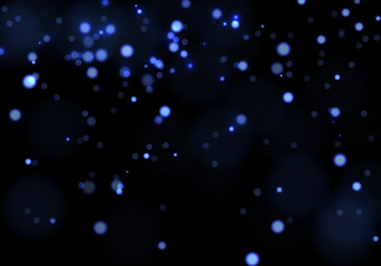 Obraz na płótnie Canvas Blue bokeh. Overlay light background. Sparkle effect with particles. Magic stardust. Glitter blur texture.