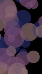 Gray translucent circles on a dark background. 3D illustration