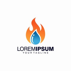 Fire and Water Logo Vector Template
