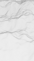 Obraz premium Abstract landscape on a white background. Cyberspace grid. hi tech network. 3d illustration