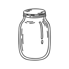 Vector illustration of a glass jar isolated on a white background. You can use it as an icon, logo, or part of your image.