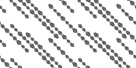 Black hand drawn stripes seamless monohrome pattern. Different elements