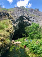 Unique entrance to the Kapova Cave located in the Shulgan Tash Nature Reserve, Ural, Russia. 