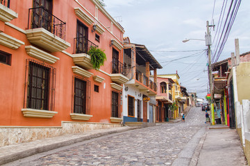Idyllic street in Copan Ruinas, Honduras, Central America