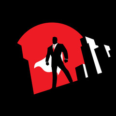 Super Businessman Background Symbol